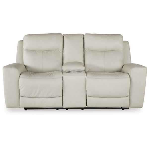 Signature Design by Ashley 79'' Leather Match Square Arm Reclining